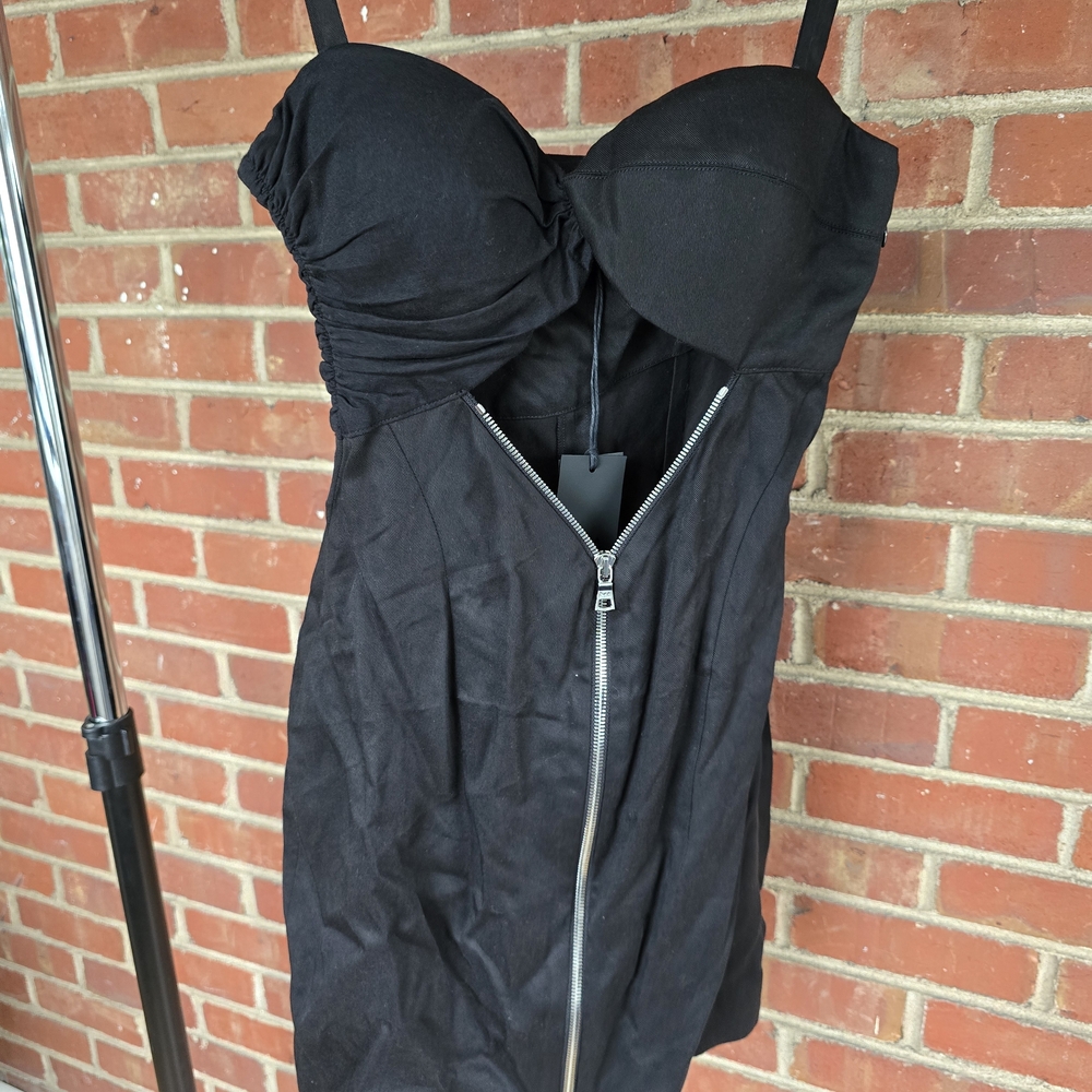 RtA Black Zip-Front Dress